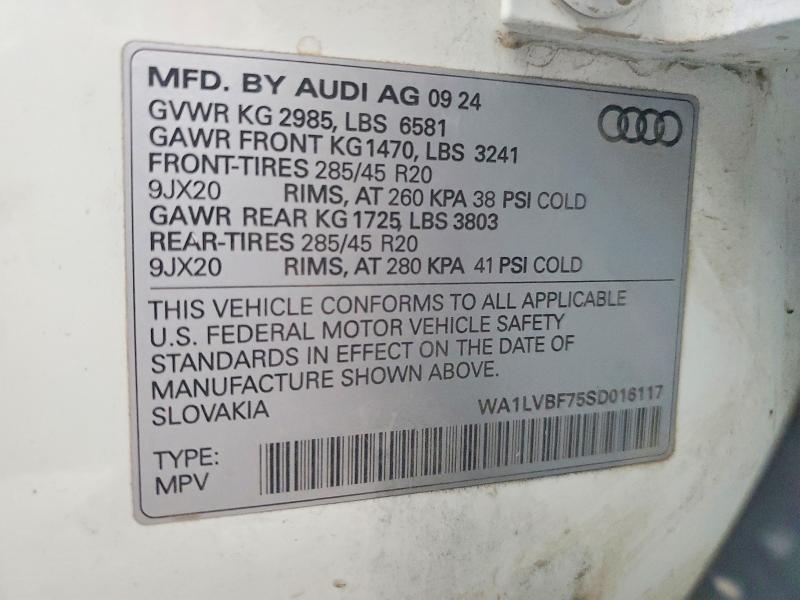 Продаж на аукціоні авто 2025 Audi Q7, vin: WA1LVBF75SD016117, номер лоту: 59306936
