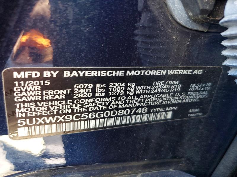 Продажа на аукционе авто 2016 Bmw X3, vin: 5UXWX9C56G0D80748, номер лота: 57554036