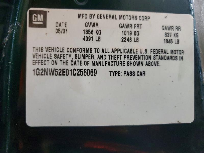 Продажа на аукционе авто 2001 Pontiac Grand Am, vin: 1G2NW52E01C256069, номер лота: 56265856