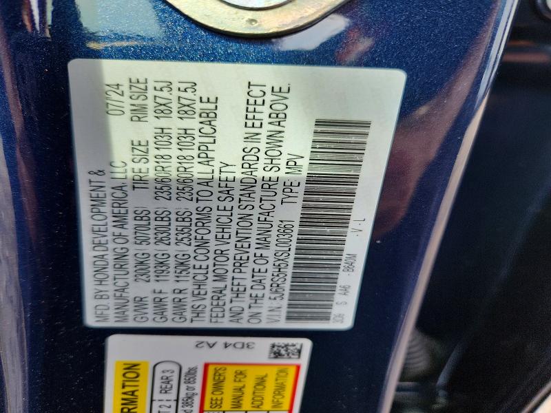 Aukcja sprzedaży 2025 Honda Cr-v, vin: 5J6RS5H5XSL003661, numer aukcji: 57065166