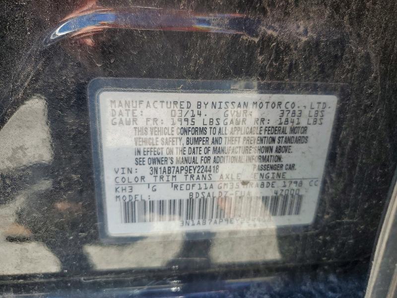 58442576 :رقم المزاد ، 3N1AB7AP9EY224418 vin ، 2014 Nissan Sentra مزاد بيع