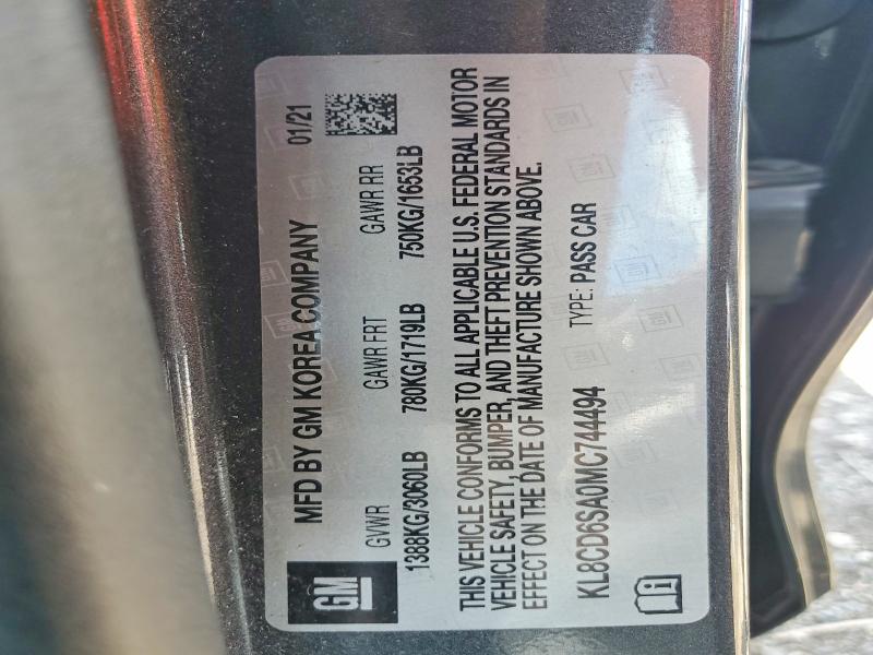 Продаж на аукціоні авто 2021 Chevrolet Spark, vin: KL8CD6SA0MC744494, номер лоту: 58070166