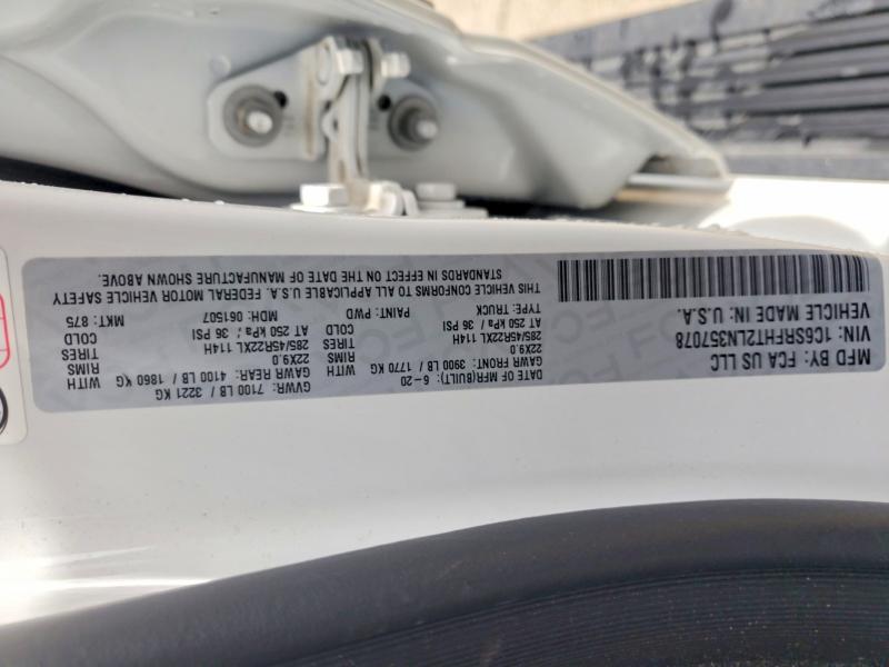 2020 Ram 1500 მანქანა იყიდება აუქციონზე, vin: 1C6SRFHT2LN357078, აუქციონის ნომერი: 55765176