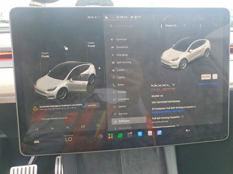 2022 Tesla Model Y მანქანა იყიდება აუქციონზე, vin: 7SAYGDEF7NF556482, აუქციონის ნომერი: 58269426