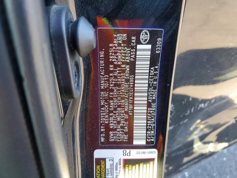 Aukcja sprzedaży 2014 Toyota Camry, vin: 4T1BF1FK1EU748905, numer aukcji: 55575076