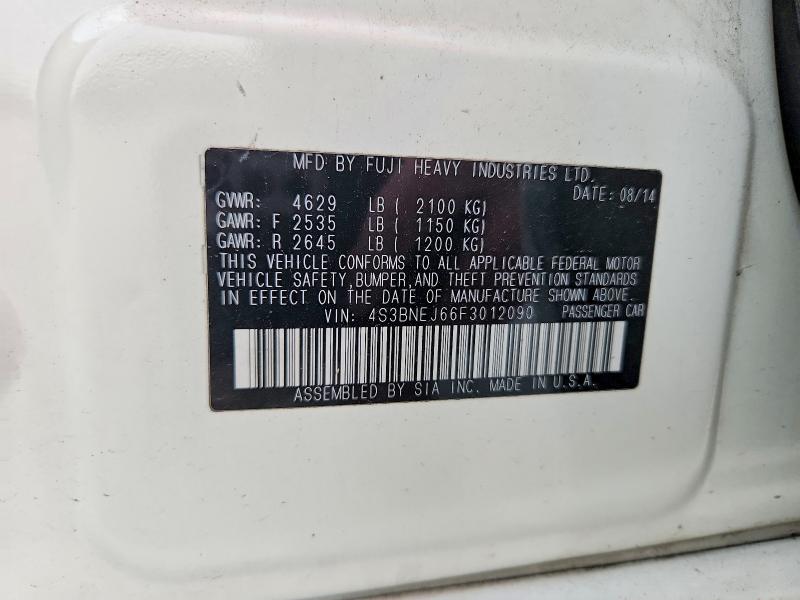 Продаж на аукціоні авто 2015 Subaru Legacy, vin: 4S3BNEJ66F3012090, номер лоту: 55942016