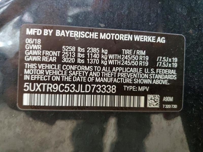 Aukcja sprzedaży 2018 Bmw X3, vin: 5UXTR9C53JLD73338, numer aukcji: 56289346