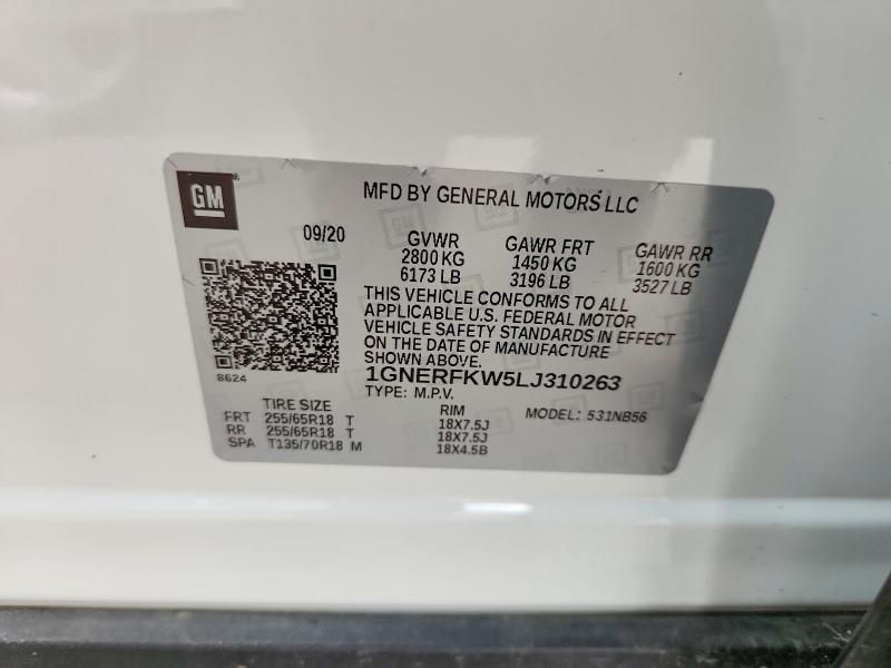 Продажа на аукционе авто 2020 Chevrolet Traverse, vin: 1GNERFKW5LJ310263, номер лота: 56472626