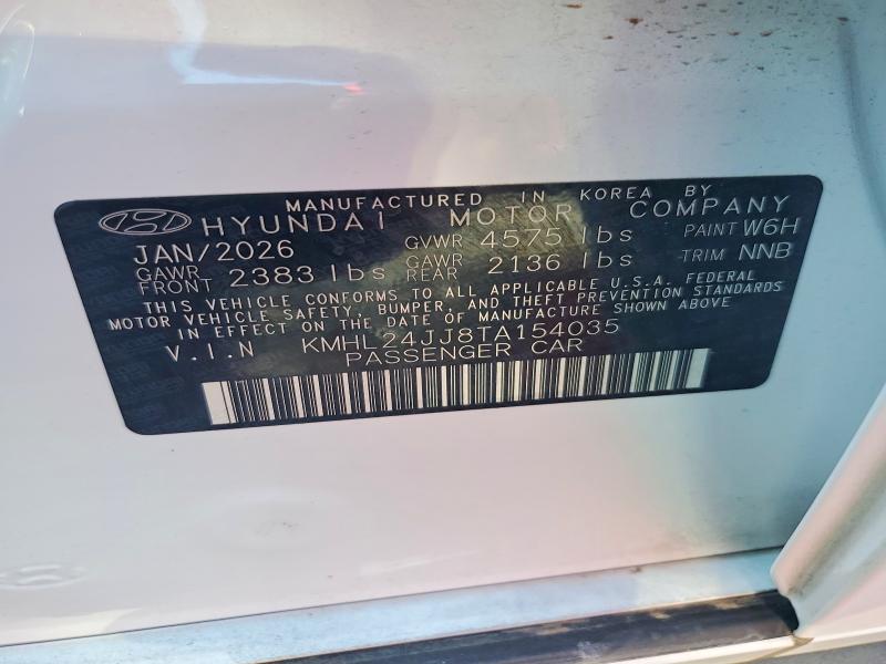 Продаж на аукціоні авто 2026 Hyundai Sonata Hybrid, vin: KMHL24JJ8TA154035, номер лоту: 58696656