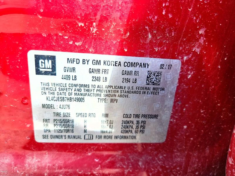 Продажа на аукционе авто 2017 Buick Encore, vin: KL4CJESB7HB149005, номер лота: 56964436