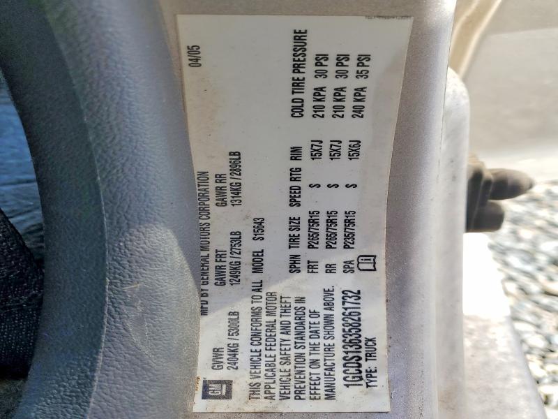 Продажа на аукционе авто 2005 Chevrolet Colorado, vin: 1GCDS136358261732, номер лота: 55966406