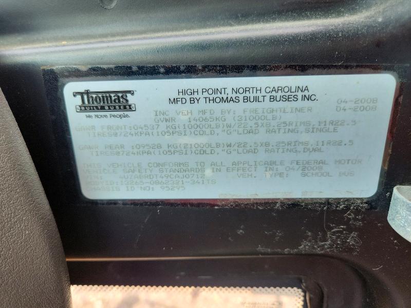 Продажа на аукционе авто 2009 Freightliner Chassis, vin: 4UZABRDT49CAJ0712, номер лота: 58025496