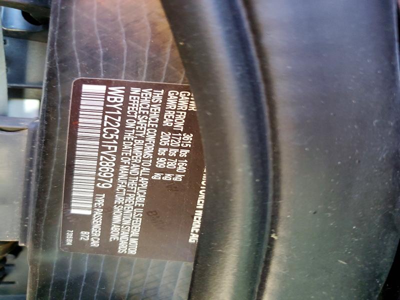 2015 Bmw I3 მანქანა იყიდება აუქციონზე, vin: WBY1Z2C51FV286979, აუქციონის ნომერი: 55702636