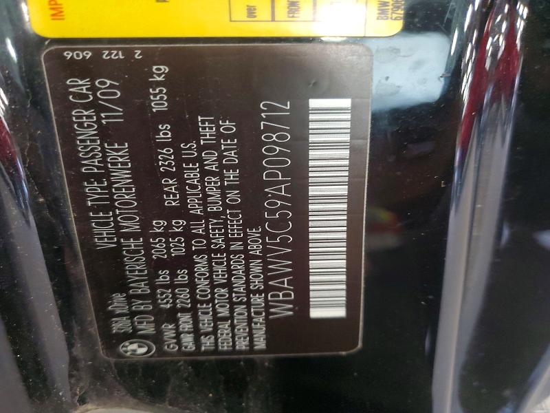 58308576 :رقم المزاد ، WBAWV5C59AP098712 vin ، 2010 Bmw 328 مزاد بيع