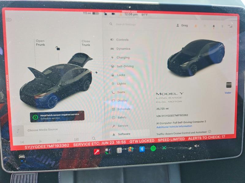 58253866 :رقم المزاد ، 5YJYGDEE7MF193362 vin ، 2021 Tesla Model  Y مزاد بيع