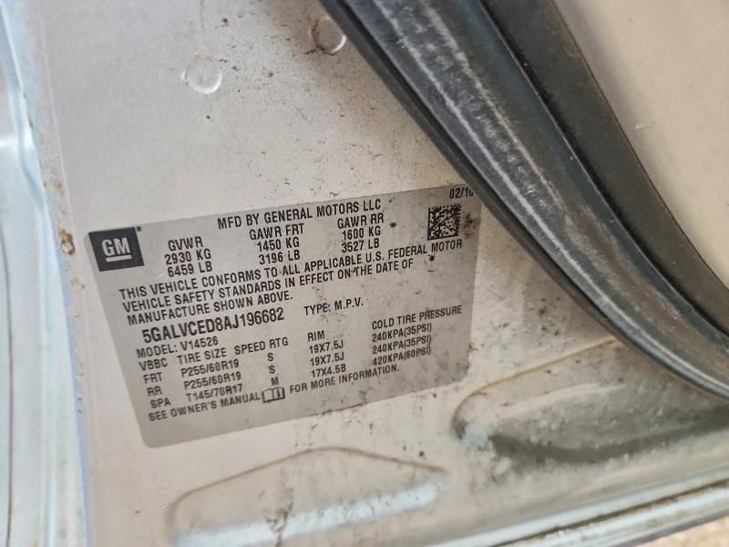 57169456 :رقم المزاد ، 5GALVCED8AJ196682 vin ، 2010 Buick Enclave مزاد بيع