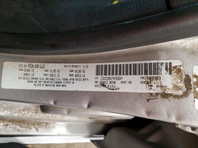 Продаж на аукціоні авто 2015 Chrysler 200, vin: 1C3CCCAB1FN722647, номер лоту: 56528596