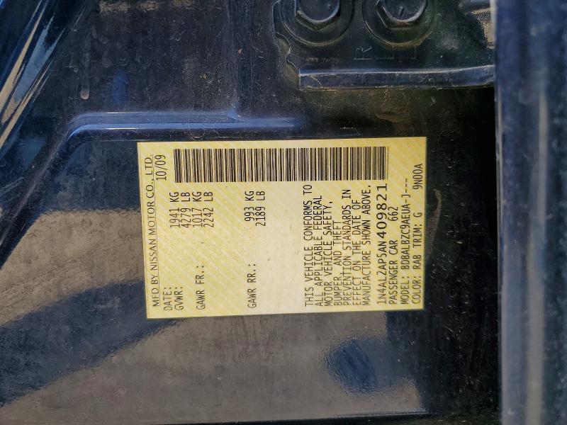Aukcja sprzedaży 2010 Nissan Altima 4d 2wd, vin: 1N4AL2AP5AN409821, numer aukcji: 56364486