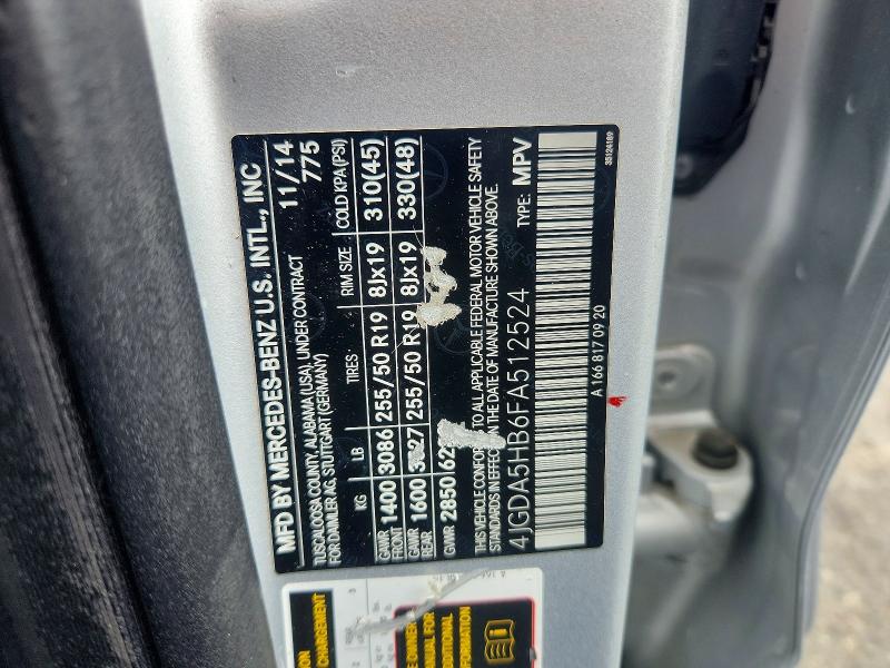 Aukcja sprzedaży 2015 Mercedes-benz Ml, vin: 4JGDA5HB6FA512524, numer aukcji: 57434876