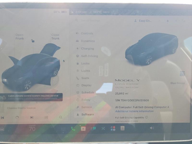 Продажа на аукционе авто 2023 Tesla Model Y, vin: 7SAYGDEE2PA151606, номер лота: 56969296