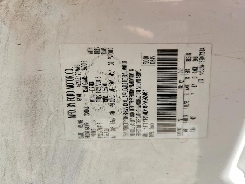 55606786 :رقم المزاد ، 1FTYR14D18PA92461 vin ، 2008 Ford Ranger مزاد بيع