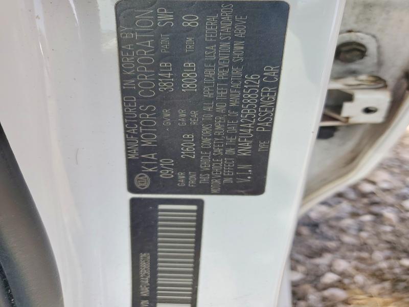 2011 Kia Forte მანქანა იყიდება აუქციონზე, vin: KNAFU4A25B5885126, აუქციონის ნომერი: 56369456