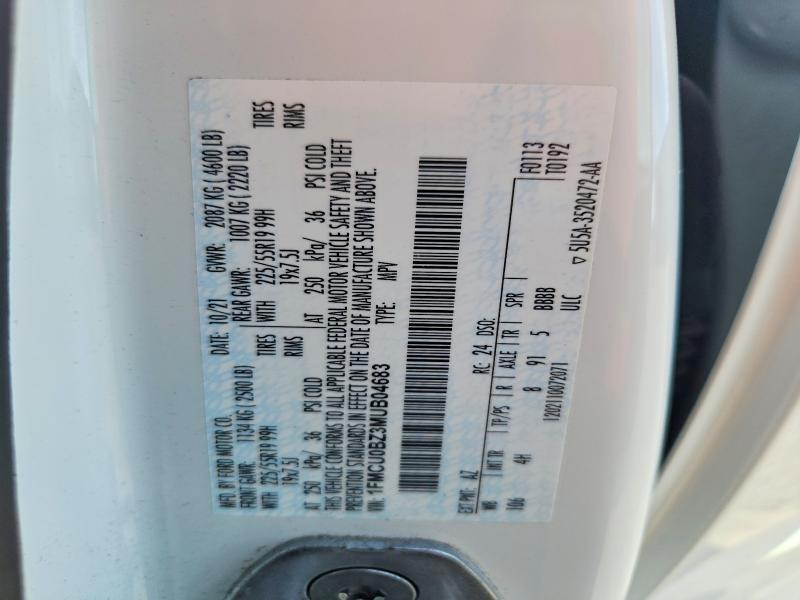 Продаж на аукціоні авто 2021 Ford Escape, vin: 1FMCU0BZ3MUB04683, номер лоту: 56280816