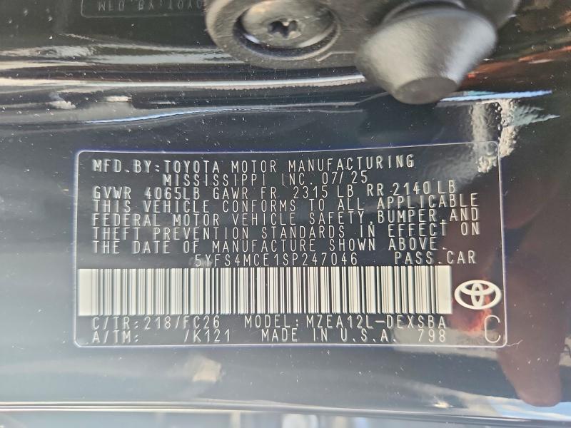 58687066 :رقم المزاد ، 5YFS4MCE1SP247046 vin ، 2025 Toyota Corolla مزاد بيع