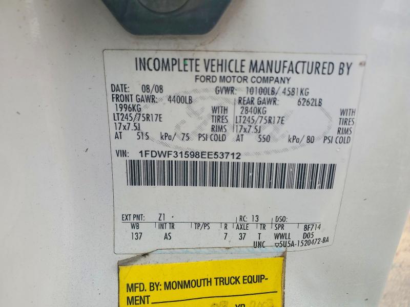 Продажа на аукционе авто 2008 Ford F350, vin: 1FDWF31598EE53712, номер лота: 41632846