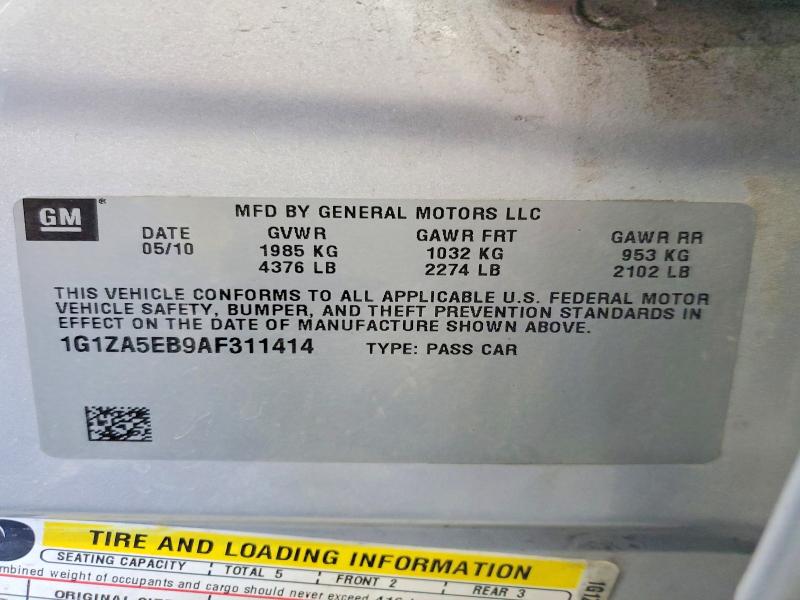 Продаж на аукціоні авто 2010 Chevrolet Malibu, vin: 1G1ZA5EB9AF311414, номер лоту: 57079976