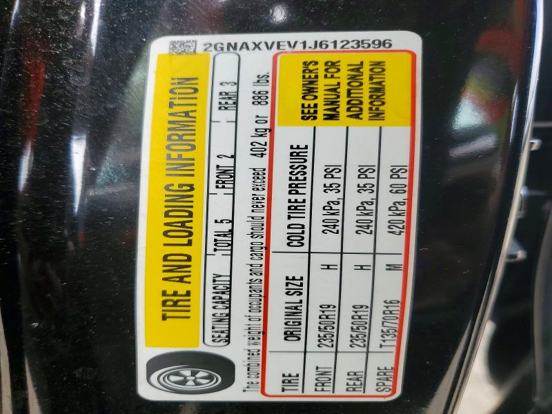 Aukcja sprzedaży 2018 Chevrolet Equinox, vin: 2GNAXVEV1J6123596, numer aukcji: 56546016