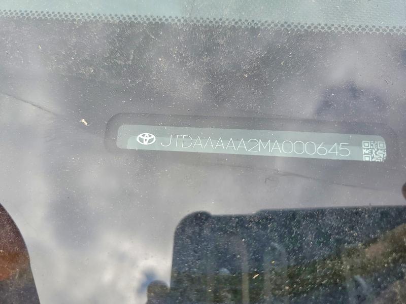 Продаж на аукціоні авто 2021 Toyota Mirai, vin: JTDAAAAA2MA000645, номер лоту: 58163536