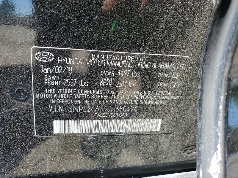 2018 Hyundai Sonata მანქანა იყიდება აუქციონზე, vin: 5NPE24AF9JH680494, აუქციონის ნომერი: 57869736