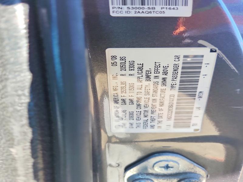 58417226 :رقم المزاد ، 1HGCS22838A014133 vin ، 2008 Honda Accord مزاد بيع