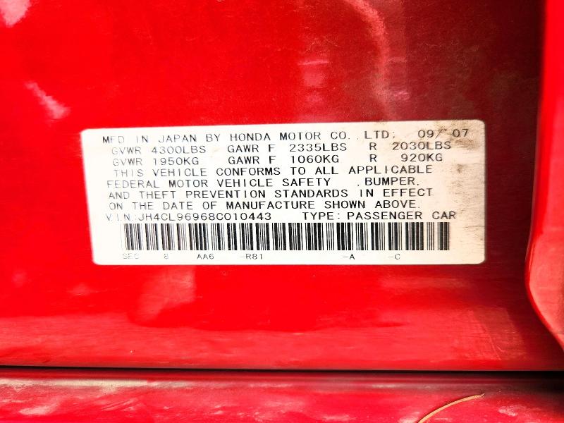 Продажа на аукционе авто 2008 Acura Tsx, vin: JH4CL96968C010443, номер лота: 56441996