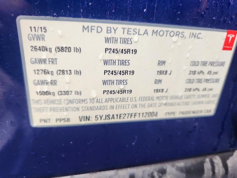 Aukcja sprzedaży 2015 Tesla Model S, vin: 5YJSA1E27FF112004, numer aukcji: 56122896