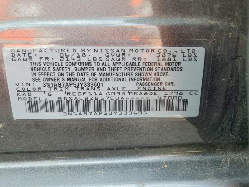 57490366 :رقم المزاد ، 3N1AB7AP5JY333601 vin ، 2018 Nissan Sentra مزاد بيع