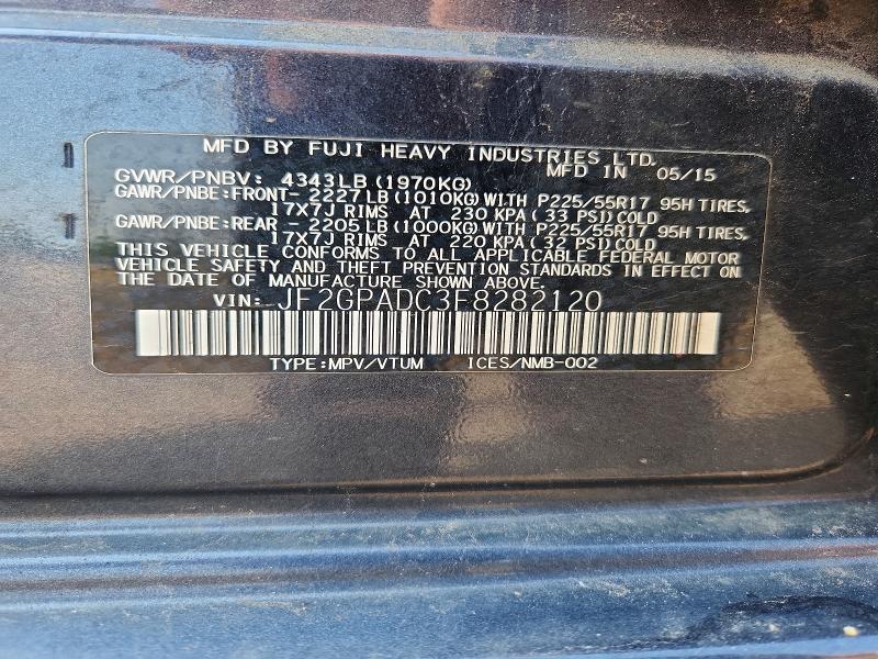 Продажа на аукционе авто 2015 Subaru Xv Crosstrek, vin: JF2GPADC3F8282120, номер лота: 85985665