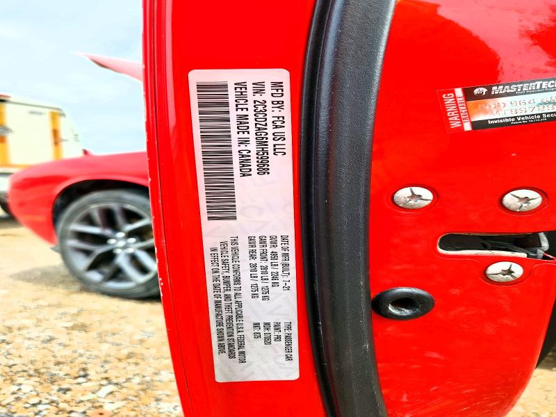 Продажа на аукционе авто 2021 Dodge Challenger, vin: 2C3CDZAG6MH599686, номер лота: 57079116