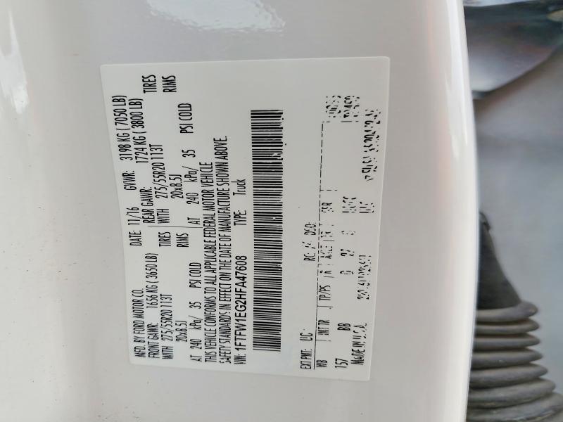 Aukcja sprzedaży 2017 Ford F150, vin: 1FTFW1EG2HFA47608, numer aukcji: 58227126