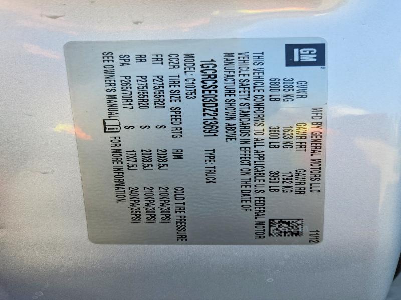 2013 Chevrolet Silverado მანქანა იყიდება აუქციონზე, vin: 1GCRCSE03DZ213691, აუქციონის ნომერი: 56967176