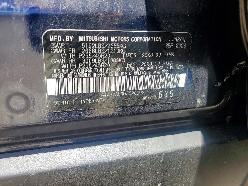 Продажа на аукционе авто 2024 Mitsubishi Outlander, vin: JA4J3VA80RZ020992, номер лота: 56733906