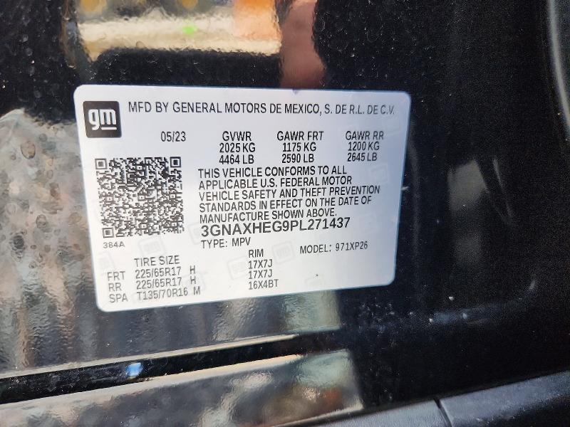 Aukcja sprzedaży 2023 Chevrolet Equinox, vin: 3GNAXHEG9PL271437, numer aukcji: 57848116