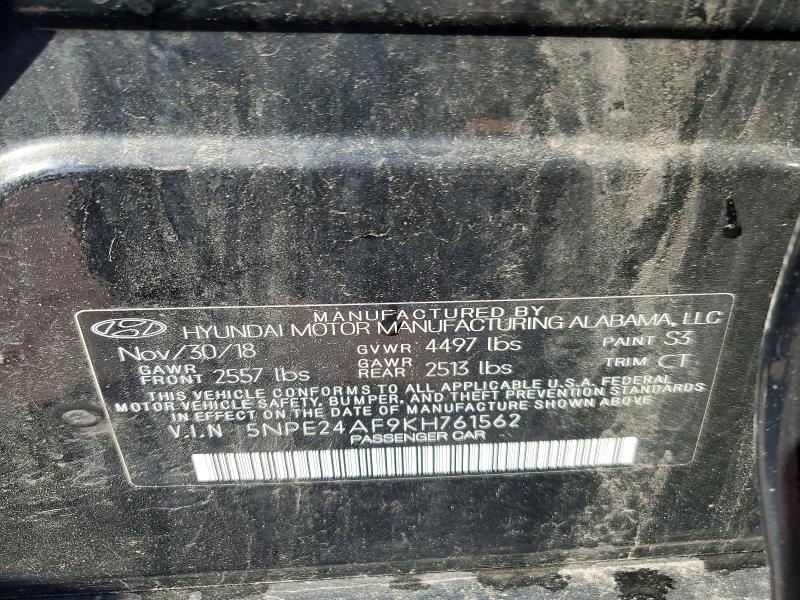 55526536 :رقم المزاد ، 5NPE24AF9KH761562 vin ، 2019 Hyundai Sonata مزاد بيع