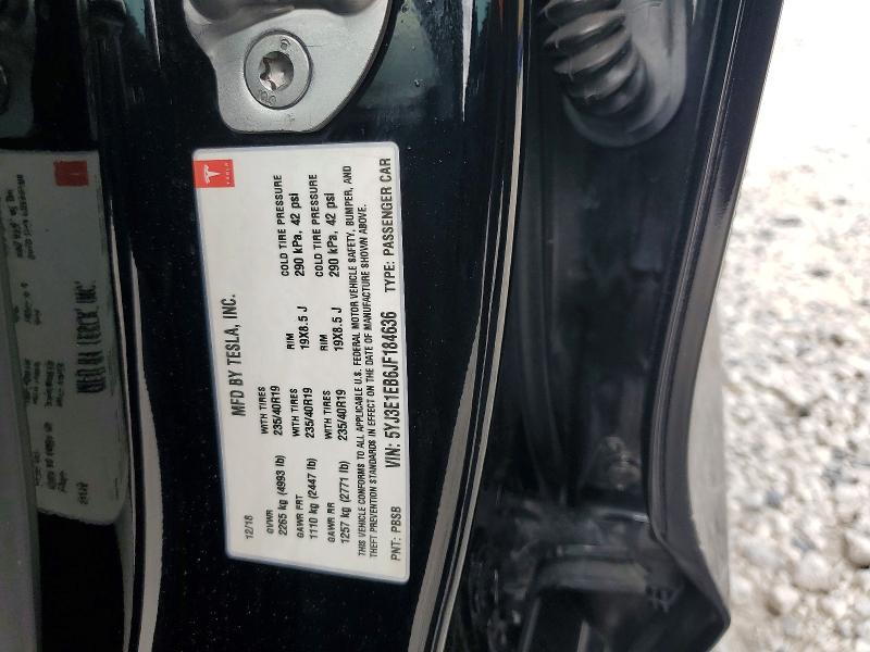 56734446 :رقم المزاد ، 5YJ3E1EB6JF184636 vin ، 2018 Tesla Model 3 مزاد بيع