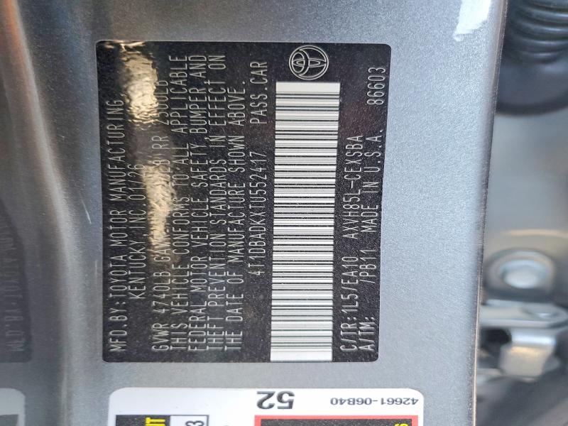 Aukcja sprzedaży 2026 Toyota Camry, vin: 4T1DBADKXTU552417, numer aukcji: 57221716