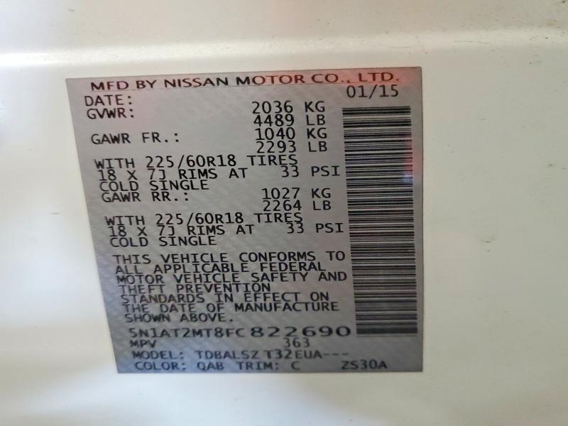 Продажа на аукционе авто 2015 Nissan Rogue, vin: 5N1AT2MT8FC822690, номер лота: 57731966