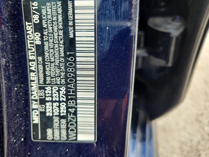 Продаж на аукціоні авто 2017 Mercedes-benz E, vin: WDDZF4JB1HA098061, номер лоту: 57934696