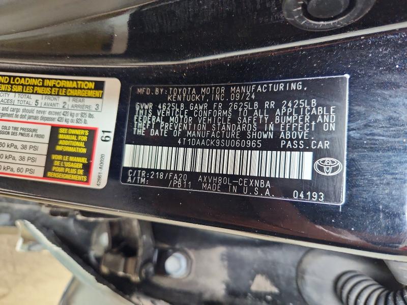 Aukcja sprzedaży 2025 Toyota Camry, vin: 4T1DAACK9SU060965, numer aukcji: 56666666
