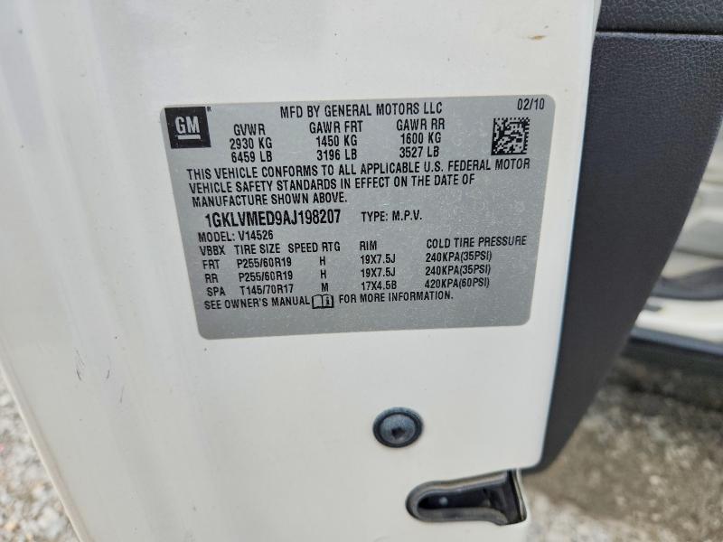 2010 Gmc Acadia მანქანა იყიდება აუქციონზე, vin: 1GKLVMED9AJ198207, აუქციონის ნომერი: 56513926